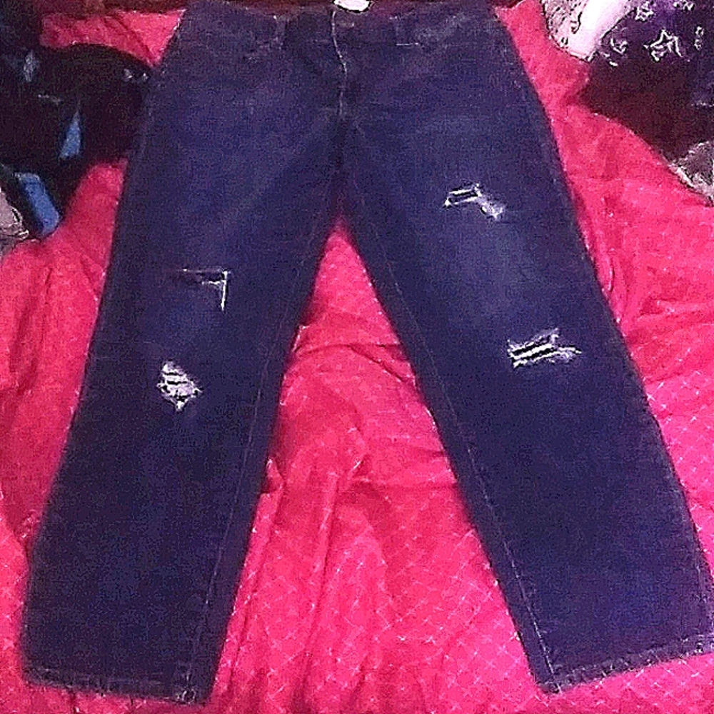 Talbots, boyfriend jeans. Size 8. Patched wholes